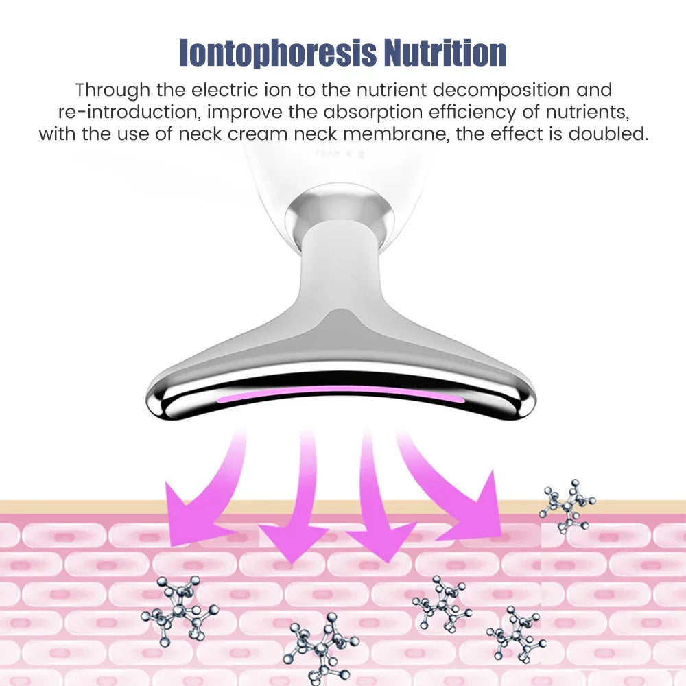 25HTFace cou ascenseur dispositif de beauté masseur Facial thérapie par la lumière LED Double menton dissolvant rajeunissement de la peau raffermissement Anti-rides